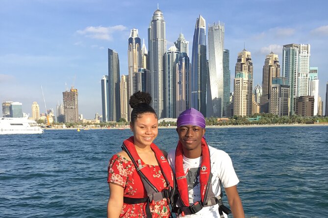90-Min Speed Boat: Burj Al Arab, Atlantis, Ain Dubai & Ice Cream! - Ain Dubai and the bluewater skyline