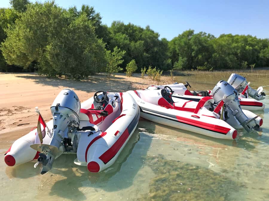Abu Dhabi: Yas Island Self-Driving Guided Speedboat Tour - Mangrove Alley and the search for flamingos