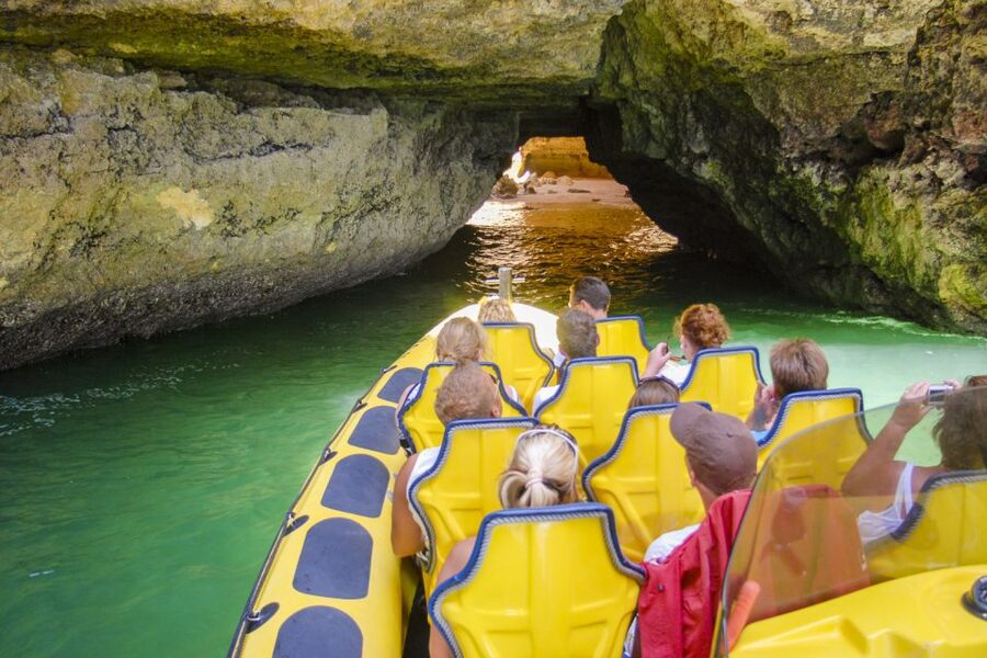 Albufeira: Benagil Caves & Dolphin Watching Speed Boat Tour - From Albufeira Marina to the open Algarve coast