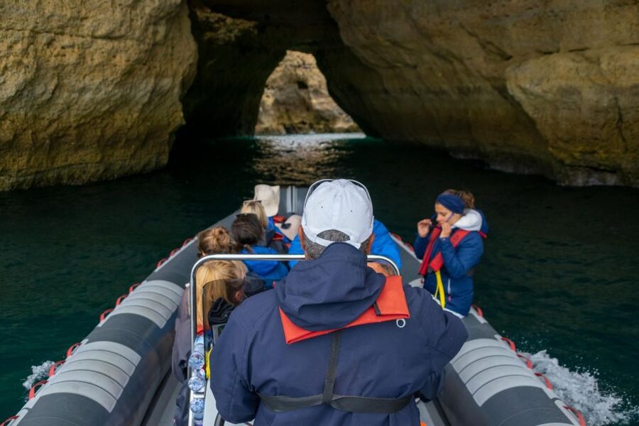 Albufeira: Dolphins & Benagil Caves RIB Tour - The opening ride and safety briefing