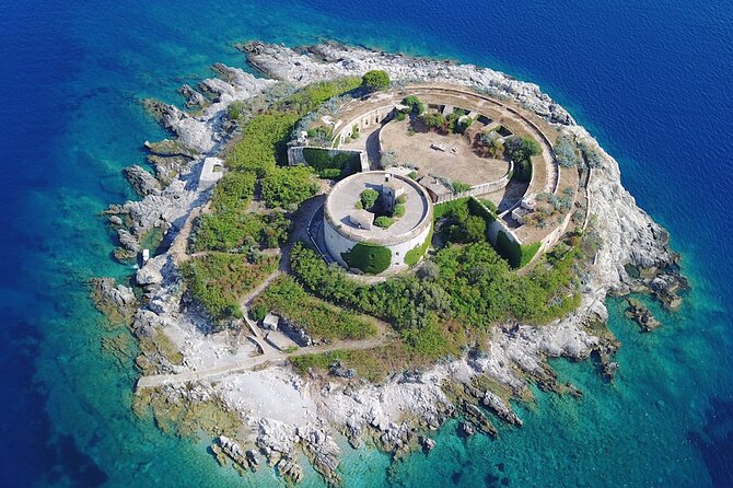 Best Private Blue Cave & Bay of Kotor Speedboat Tour - Mamula Fortress from the entrance to Boka Bay
