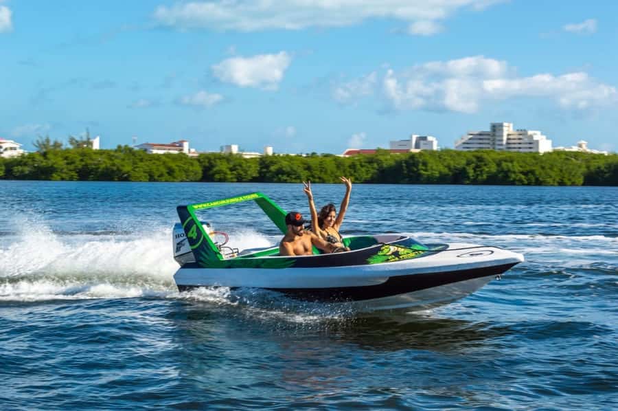 Cancun: Jungle Speedboat and Snorkeling Tour Adventure - Driving from Marina Chac Chi into Nichupté Lagoon