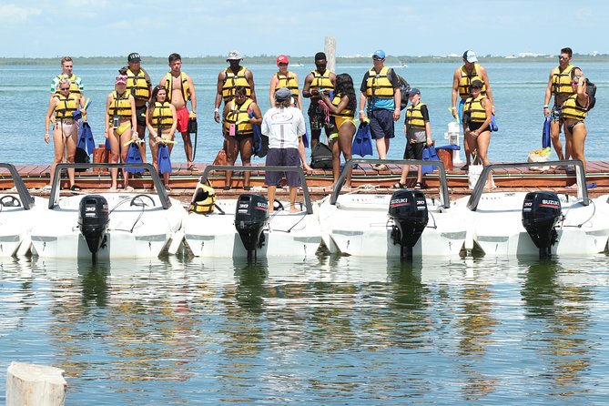 Cancun speedboat and snorkel tour: shared speedboat - Punta Nizuc snorkeling and the underwater statues