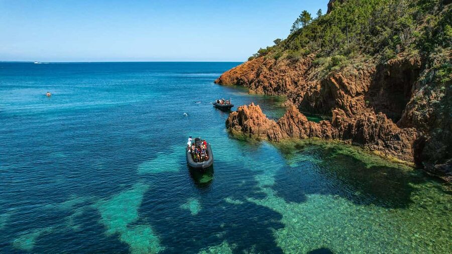Cannes: Scenic Coves RIB Boat Tour - Caves, coves, and the red rocks of Esterel