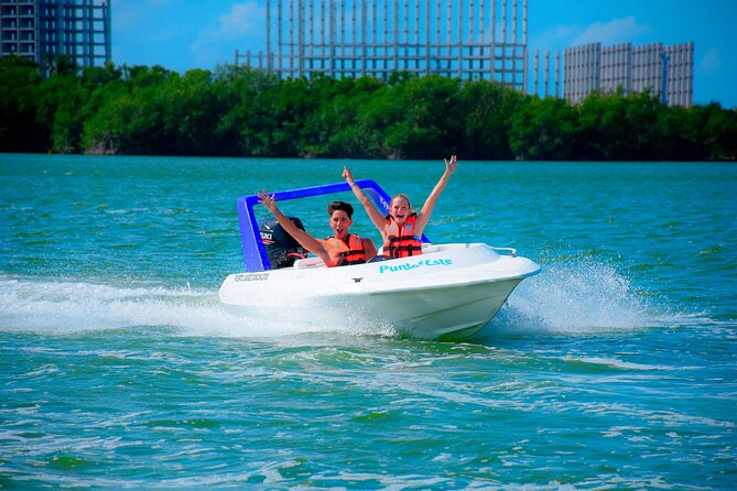 Drive an Speedboat + Mayan Ritual + Food Tasting and More! - Speedboats through Nichupté Lagoon