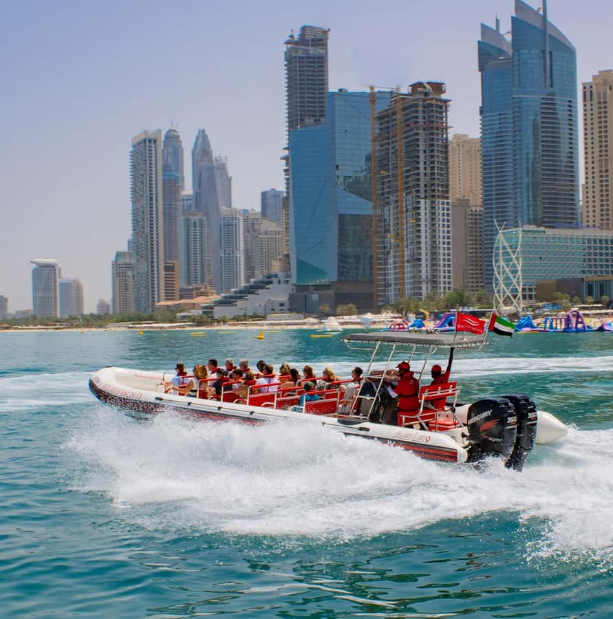 Dubai: Marina, Atlantis, Palm & Burj Al Arab Speedboat Tour - The ride back to Dubai Marina