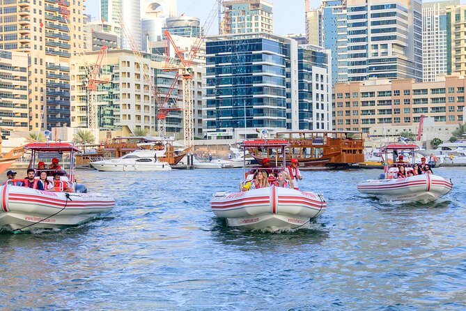 Dubai Speedboat Tour: JBR Skyline, Atlantis, Burj AlArab Optional - Duration, group size, and the $28.95 price