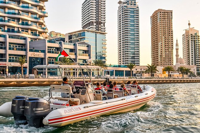 Dubai Speedboat Tour, Marina, Atlantis, Palm & Burj Al Arab - The fast section: fun, spray, and a firm grip