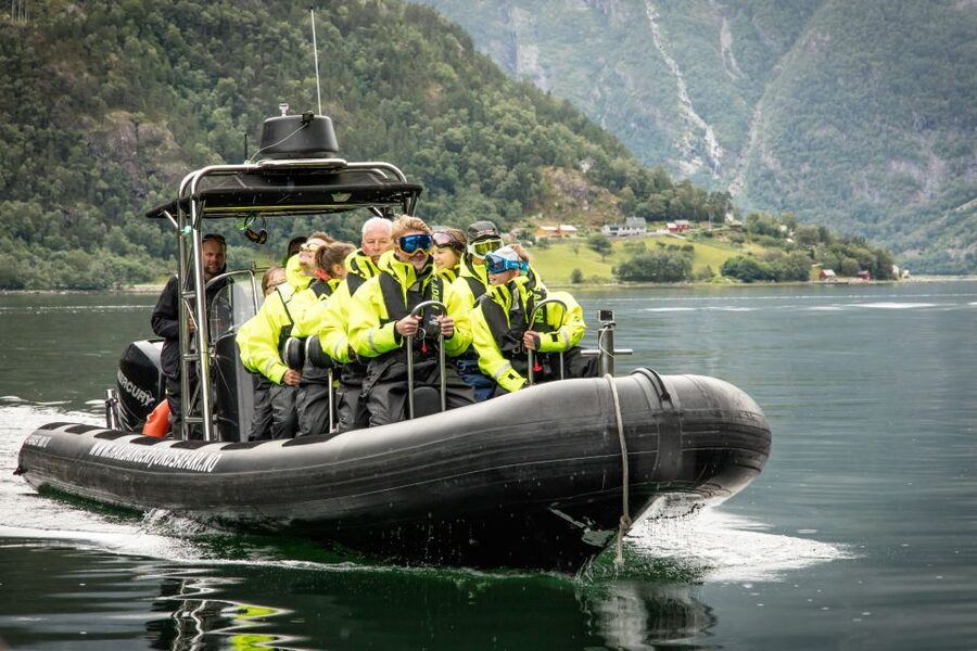 Eidfjord: 1-Hour Fjord RIB Tour - Leaving Eidfjord Harbor by RIB
