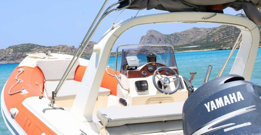 Falasarna: Balos Beach & Gramvousa Island Private RIB Cruise - Leaving Falassarna Big Beach by RIB