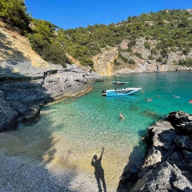 Fethiye: Oludeniz Speed Boat Tour, St. Nicholas, Butterfly Valley ... - Route one: Blue Cave and Butterfly Valley
