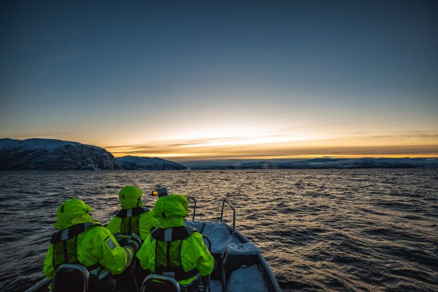 From Alta: Small Group Whale Watching by RIB - Speeding through Alta’s winter fjords