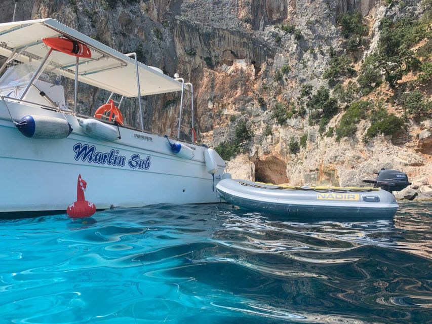 From Cala Gonone: Gulf of Orosei Speedboat Trip and Aperitif - Cala Sisine gives you lunch access and a toilet