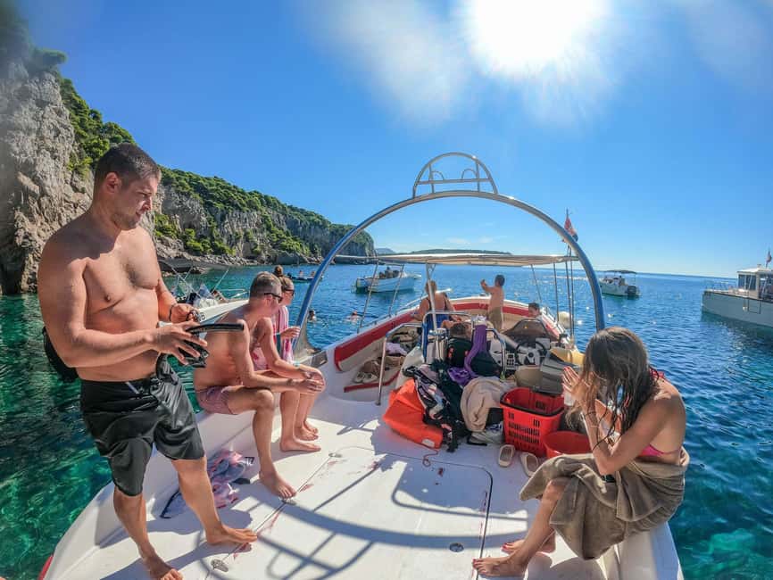 From Dubrovnik: Elaphiti Islands & Blue Cave Speedboat Tour - Green caves and other cliff-side swim stops