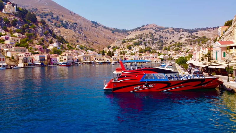 From Faliraki: High Speed Boat to Symi and St. George’s Bay - Arriving in Symi’s picture-book harbor