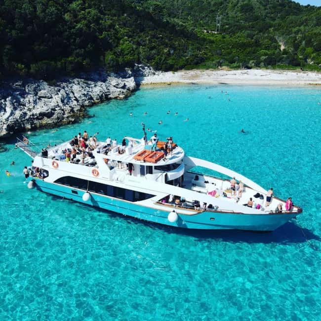 From Lefkimmi: Sivota,Blue Lagoon & Cave Cruise by Speedboat - Swimming in the Blue Lagoon