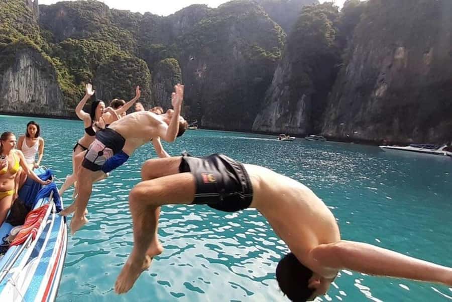 From Phi Phi Don:Sunset and Plankton Snorkeling by Speedboat - Monkey Bay and the crab-eating macaques