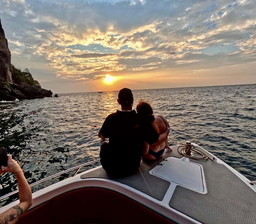 From Phi Phi Island: Maya Bay Sunset & Plankton by Speedboat - Monkey Beach and the macaques