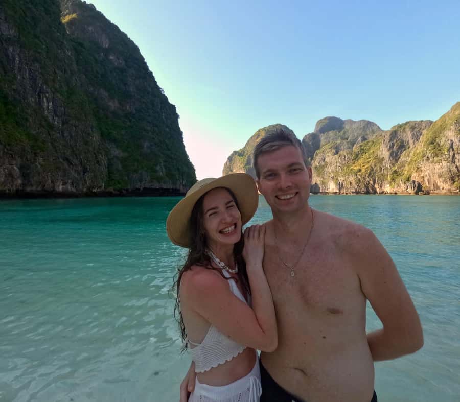 From Phi Phi Island: Maya Bay Sunset & Plankton by Speedboat - Maya Bay near golden hour
