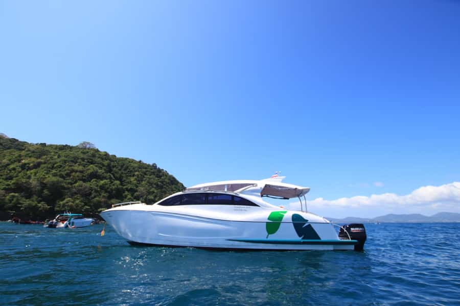 From Phuket: Premium Private Speedboat Coral/Racha/Promthep - Coral Island for an easy beach stop