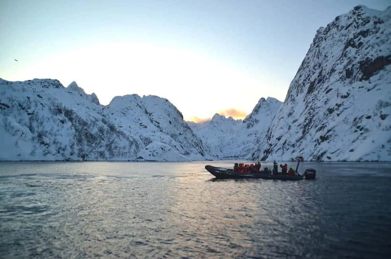 From Svolvær: Lofoten RIB Sea Eagle Safari Trollfjord Cruise - Entering Trollfjord beneath steep mountain walls