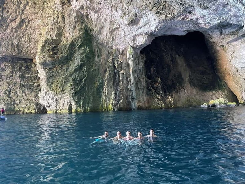 From Vlore: Haxhi Ali Cave Speedboat Tour with Snorkeling - Entering Haxhi Ali Cave by boat