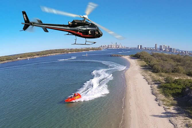 Gold Coast Helicopter 10 min Flight and Jet Boat Ride - The 55-minute Broadwater jet boat ride