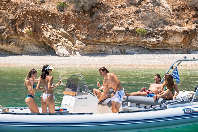 Half Day Nafplio - Spetses RIB Cruise - Leaving Nafplio with the fortress close by