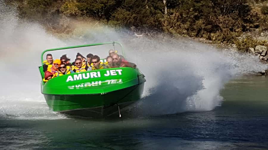 Hanmer Springs: River Jet Boat Ride - From the Amuri Jet sign to the river