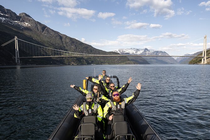 Hardangerfjord Ultimate RIB adventure from Ulvik - The Hardanger Bridge: a powerful first view