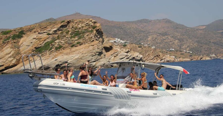 Ios Island: Speedboat Cruise from Mylopotas Beach - Kalamos, caves, and clear snorkeling water
