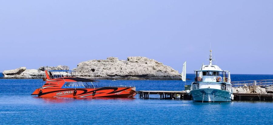 Kiotari, Lardos, Lindos: High Speed Boat Trip to Rhodes Town - The New Town, shopping, and familiar comforts