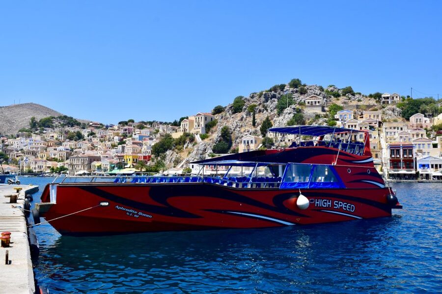 Kiotari, Lardos, Pefkos, & Lindos: Speedboat to Symi Island - Saint George Bay and the swimming stop