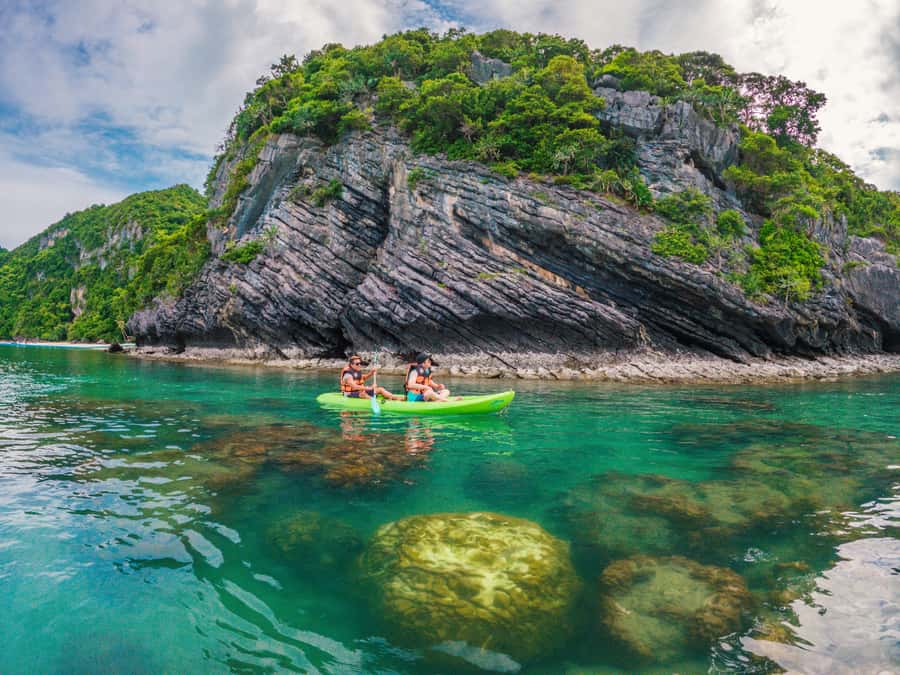 Koh Samui: Angthong Marine Park Snorkeling Tour by Speedboat - Koh Wua Talap: beach, kayak, or steep trail