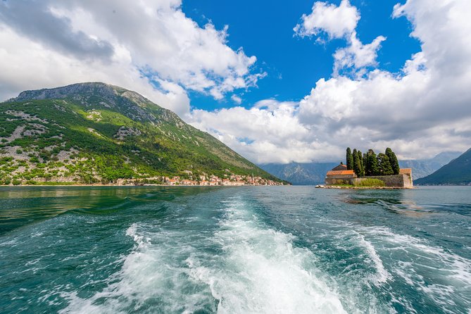 Kotor Private Family Speedboat: Blue Cave & Lady of the Rocks - Passing Perast, the Venetian-era seaport