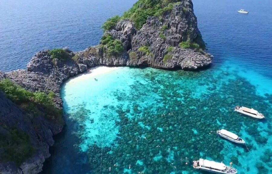 Krabi: Koh Rok & Koh Haa Hidden Snorkeling Tour by Speedboat - First snorkel at Koh Rok Nok reef