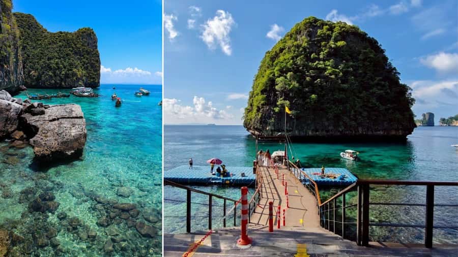 Krabi: Phi Phi Islands Full-Day Private Speedboat Charter - Pileh Lagoon and Viking Cave from the boat