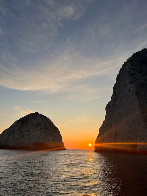 Laganas: Myzithres sunset experience with VIP speedboat - Reaching Agios Sostis for the 6:00 pm departure