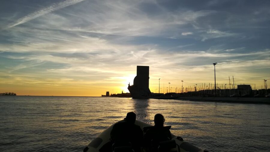 Lisbon Speedboat Sunset with Monuments Sightseeing - Belém Tower from the water