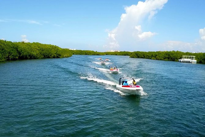 Live the experience of driving an Speedboat & Snorkel in CANCUN - From Nichupté Lagoon to the Mangroves