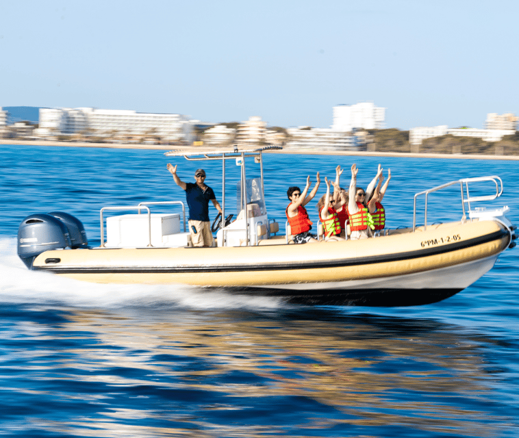 Mallorca: Visit Palma Speedboat adrenaline & snorkelling - The ride toward Palma Cathedral