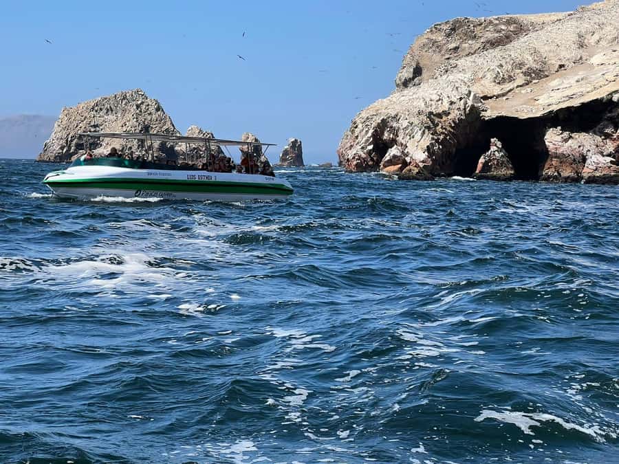 Paracas: speedboat BALLESTAS ISLANDS TOUR - Seeing El Candelabro from the water