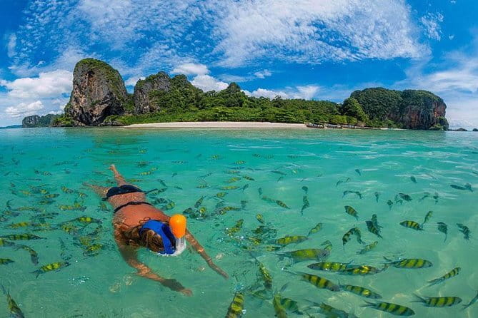 Phi Phi, Maya & Khai. One day trip by speed boat. - Swimming in Pileh Lagoon at 10:15 AM