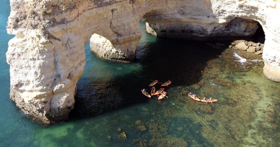 Portimão: Benagil Caves Speedboat and Kayak Guided Tour - Praia da Marinha adds a second coastal stop