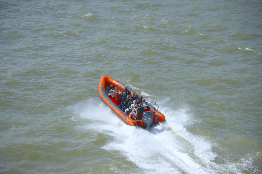 Private RIB-experience - Leaving central Rotterdam beside the Erasmus Bridge