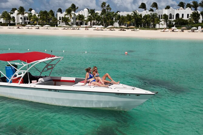 Private Speed Boat Charter in St Maarten & Nature Reserve - Pinel Island for shallow water and lunch