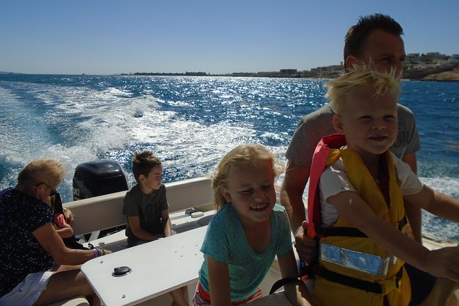 Private Speedboat Trip In Hurghada - Hurghada from the water, not the hotel strip
