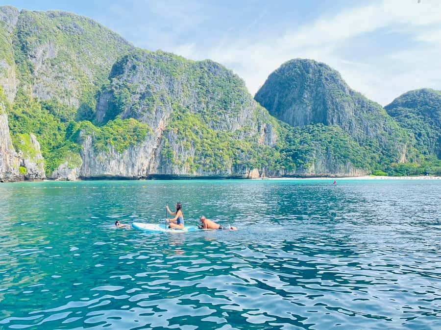 Private VIP Speed Boat to Phi Phi & Maya Bay - Monkey Bay and Loh Samah Bay focus on the water