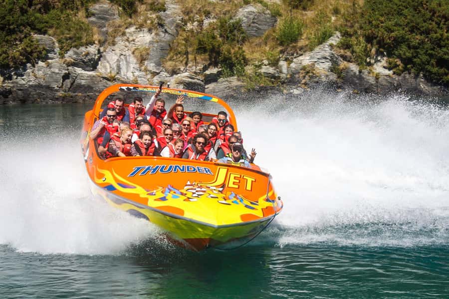 Queenstown: Jet Boat Adventure with Thunder Jet - From the Queenstown meeting point to the water