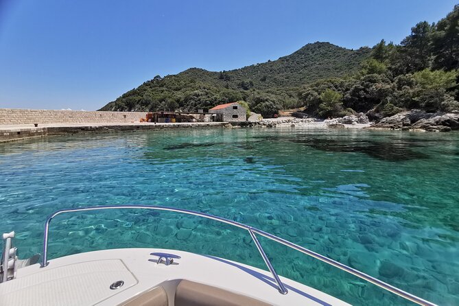 Rent a luxury speed boat for great fun on this Elaphiti Islands tour - Koločep: clear water, caves, and a snorkeling break
